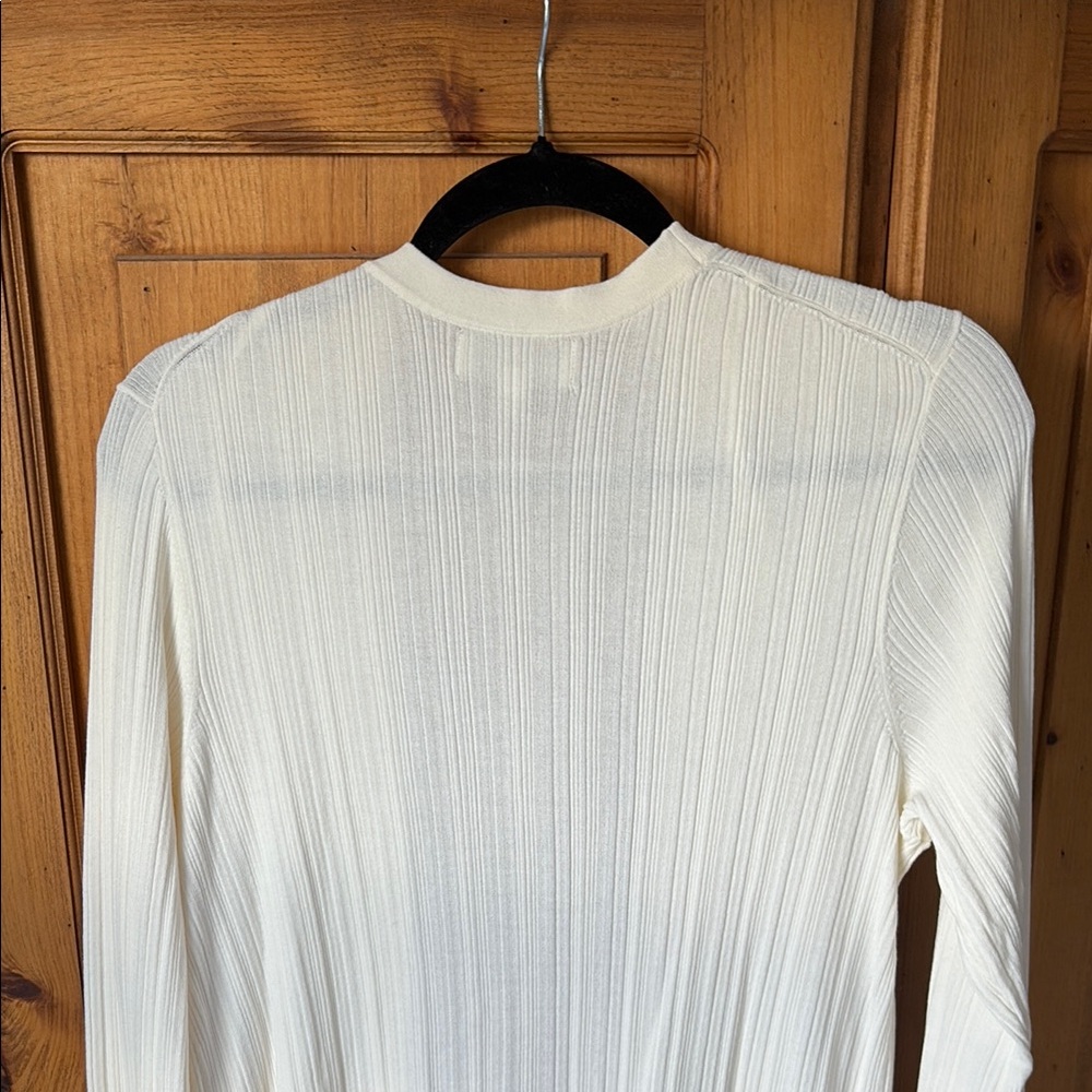 BANANA REPUBLIC ivory, lightweight open front ribbed cardigan. Long sleeved - Picture 3 of 4
